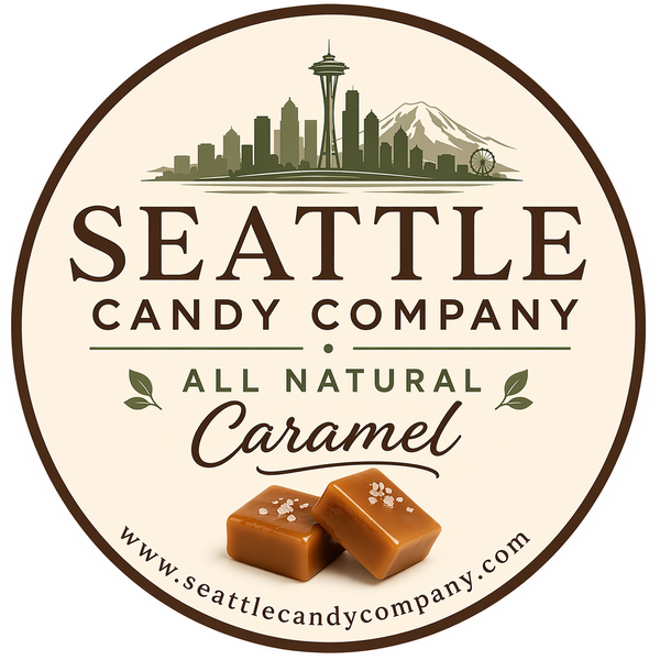 Seattle Candy Company all natural caramel label